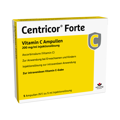 [Translate to English:] Centricor® Forte : Vitamin C Ampullen 200 mg/ml Injektionslösung